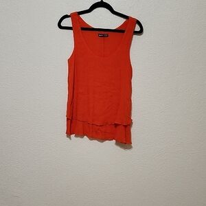 SHEIN Orange Tiered Tank Top Blouse
